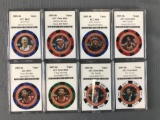 Group of 8 Collectible NBA Poker Chips with COAs