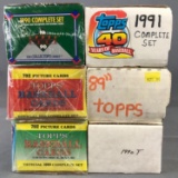 Group of 6 boxes Topps 1988-1991 baseball cards
