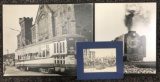 Group of 3 B&W transportation prints-streetcars and train