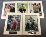 Group of 5 matted photographs-famous golfers