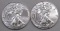 Group of (2) 2020 American Silver Eagle 1oz.