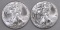 Group of (2) American Silver Eagles 1oz.