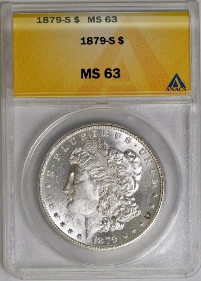 1879 S Morgan Silver Dollar (ANACS) MS63.
