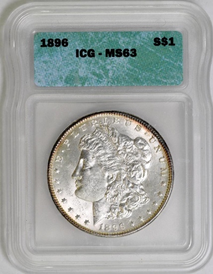 1896 Morgan Silver Dollar (ICG) MS63.