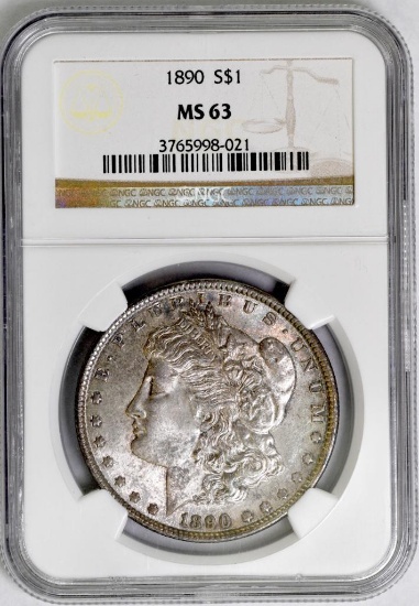 1890 P Morgan Silver Dollar (NGC) MS63.