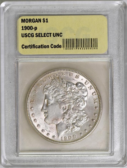 1900 P Morgan Silver Dollar (USCG) Select Uncirculated.