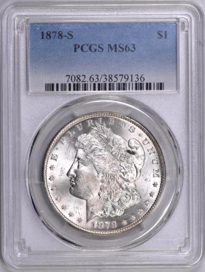 1878 S Morgan Silver Dollar (PCGS) MS63.