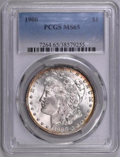 1900 P Morgan Silver Dollar (PCGS) MS65.