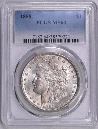 1888 P Morgan Silver Dollar (PCGS) MS64.