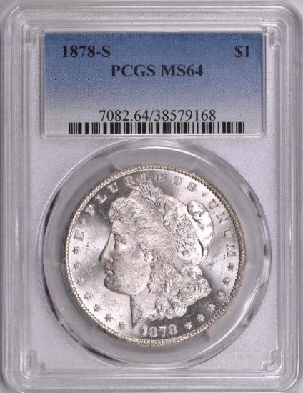 1878 S Morgan Silver Dollar (PCGS) MS64.