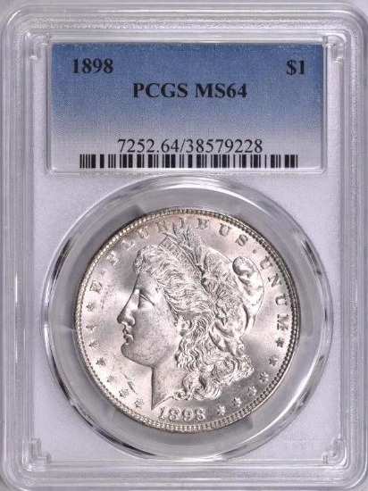 1898 P Morgan Silver Dollar (PCGS) MS64.