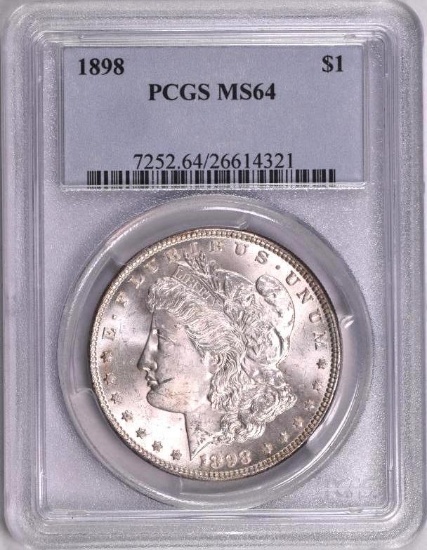 1898 P Morgan Silver Dollar (PCGS) MS64.