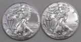 Group of (2) 2020 American Silver Eagle 1oz.