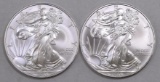 Group of (2) American Silver Eagles 1oz.