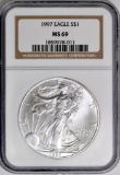 1997 American Silver Eagle 1oz. (NGC) MS69.