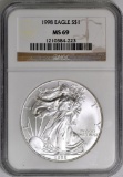 1998 American Silver Eagle 1oz. (NGC) MS69.