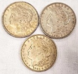 Group of (3) Morgan Silver Dollars.