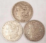 Group of (3) Morgan Silver Dollars.