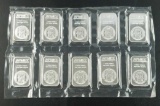 Group of (10) Apmex 1oz. .999 Fine Silver Ingots.