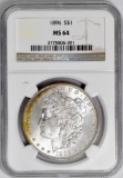 1896 P Morgan Silver Dollar (NGC) MS64.