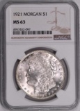 1921 P Morgan Silver Dollar (NGC) MS63.