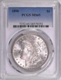 1898 P Morgan Silver Dollar (PCGS) MS65.