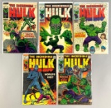 Group of 5 Marvel Comics The Incredilble Hulk Comic Books