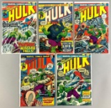 Group of 5 Marvel Comics The Incredilble Hulk Comic Books