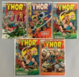 Group of 5 Marvel Comics The Mighty Thor Comic Books