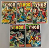 Group of 5 Marvel Comics The Mighty Thor Comic Books