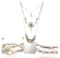 Sterling Silver Pearl and Rhinestone Collection - Necklaces and Bracelets