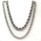 Lot of 2: Sterling Silver Rope Link Chain Necklaces