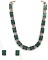 Vintage Sterling Silver and Inlay Necklace and Earrings - Onyx and Malachite