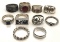 Lot of 10: Sterling Silver Rings - Assorted Sizes (4-9) : Bold Bands and More