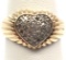 14k Yellow Gold and Pave Diamond Sweetheart Ring