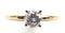 14k Yellow Gold Faceted Glass Prong Set Engagement Solitaire