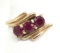 14k Yellow Gold Ruby Bypass Band Ring