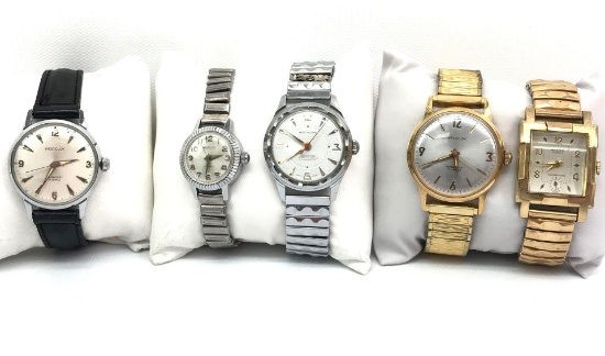 Lot of 5: Manual Wristwatches - Westclox, Wolbrook, Montreluxe