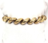 Gold Tone /Sterling Silver Macaroni Link Bracelet