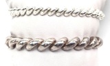 Lot of 2: Sterling Silver Macaroni Link Bracelets