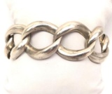 Vintage Sterling Silver Chunky Curb Link Bracelet