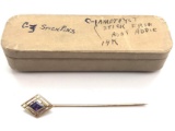 14k Yellow Gold and Amethyst Stick Pin