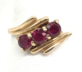 14k Yellow Gold Ruby Bypass Band Ring