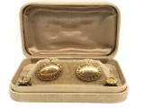 Vintage 14k Yellow Gold Whaleback Cufflinks and Collar Buttons