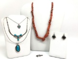 Southwest Jewelry Collection - Turquoise, Rugged Coral, and Onyx