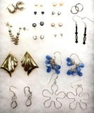 Lot of 16 Pairs: Sterling Silver Earring Assortment