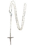 Sterling Silver Rosary Bead Necklace and Crucifix