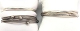 Lot of Sterling Silver Narrow Bangle Bracelets - Interlaced, Set and Single