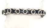 Rugged Sterling Silver Double Circle Link Bracelet