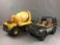 Group of 2 Vintage Tonka Metal Jeep and Cement Truck